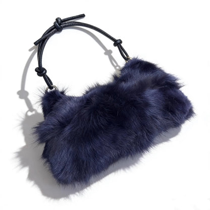 Real Fox Fur Woman Ladies Crossbody Bags Designer Luxury Handbags Women Handbag Shoulder Bag Fuzzy