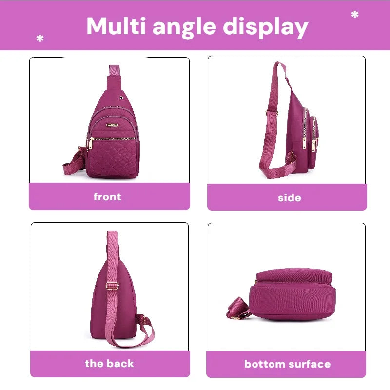 Quilted Sling Chest Bag for Women – Crossbody Shoulder Bag