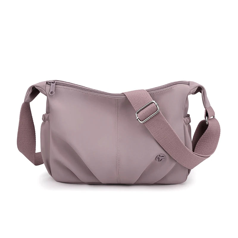Women's Waterproof Nylon Crossbody Bag – 2-Layer Lightweight Shoulder Hobo Bag