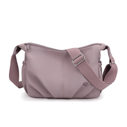 Women's Waterproof Nylon Crossbody Bag – 2-Layer Lightweight Shoulder Hobo Bag