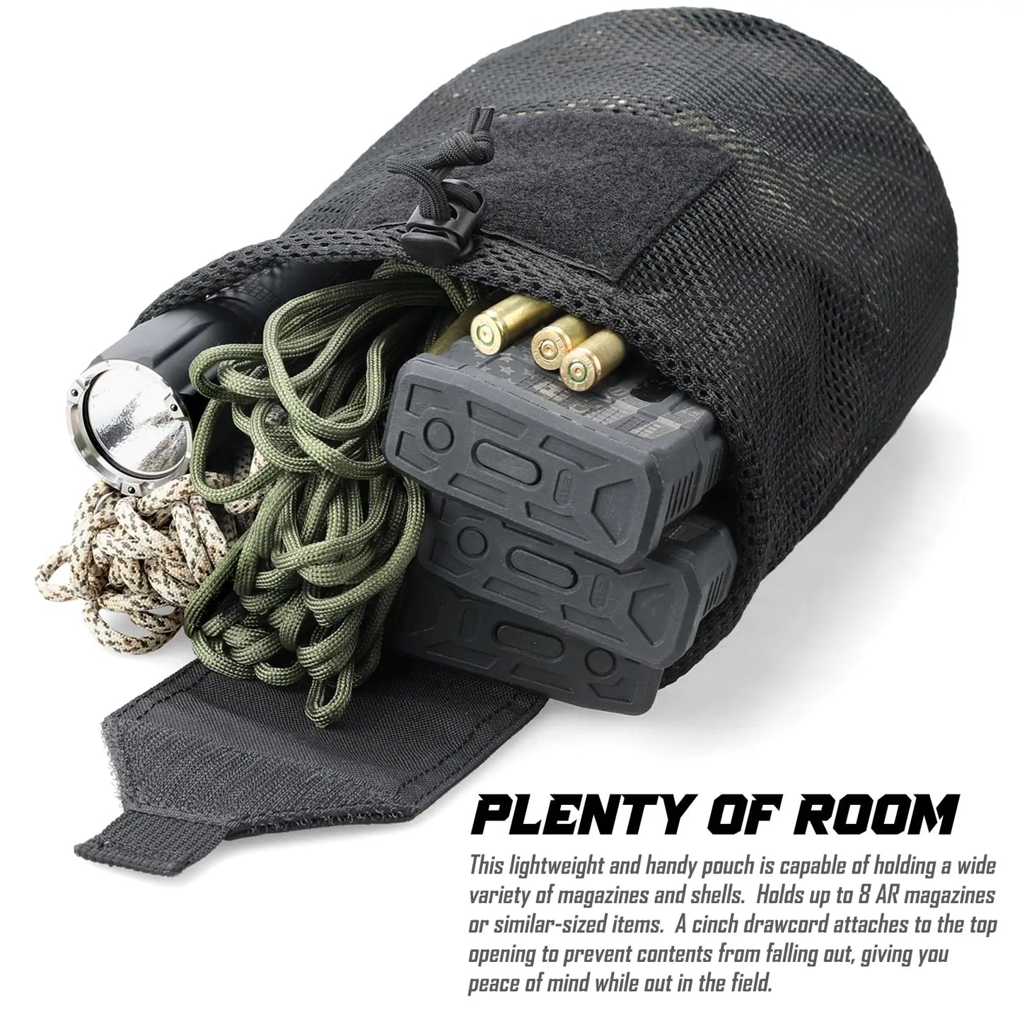 Tactical Magazine Dump Pouch – Roll-Up Mesh MOLLE Utility Bag