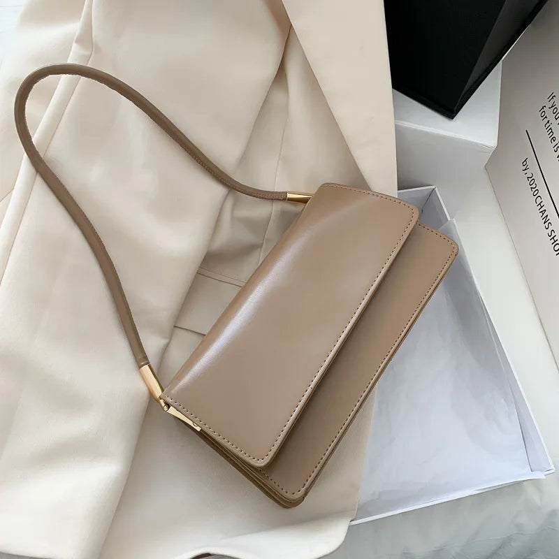 Women's Leather Shoulder Bag – Chic Underarm Handbag
