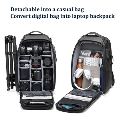 Professional SLR Camera Backpack 40L – 17" Laptop, Tripod Holder, Anti-Theft