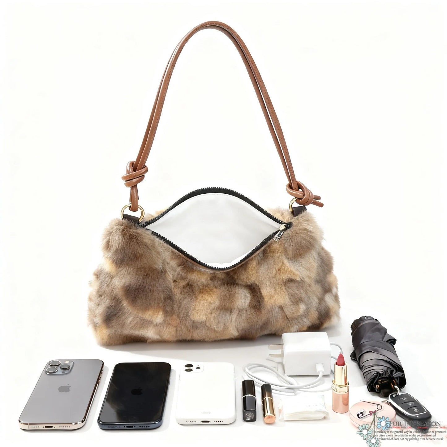 Faux Fur Shoulder Bag – Luxury Women's Crossbody Handbag