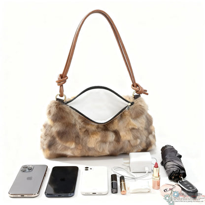 Faux Fur Shoulder Bag – Luxury Women's Crossbody Handbag