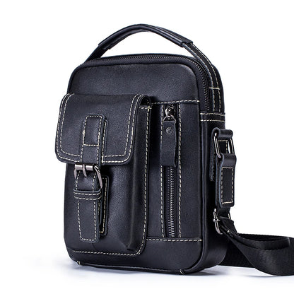 Men's Genuine Leather Crossbody Bag – Retro Cowhide Shoulder Bag