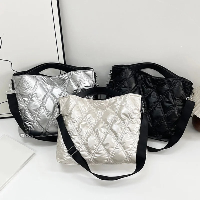 Quilted Puffer Tote Bag for Women – Large Capacity Shoulder Bag