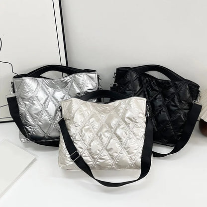 Quilted Puffer Tote Bag for Women – Large Capacity Shoulder Bag
