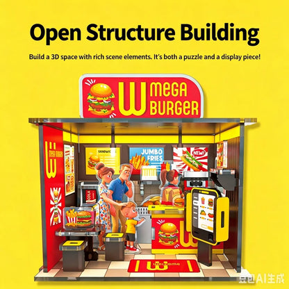 3D DIY Acrylic Puzzle Kit – Street View Miniature Scene Model