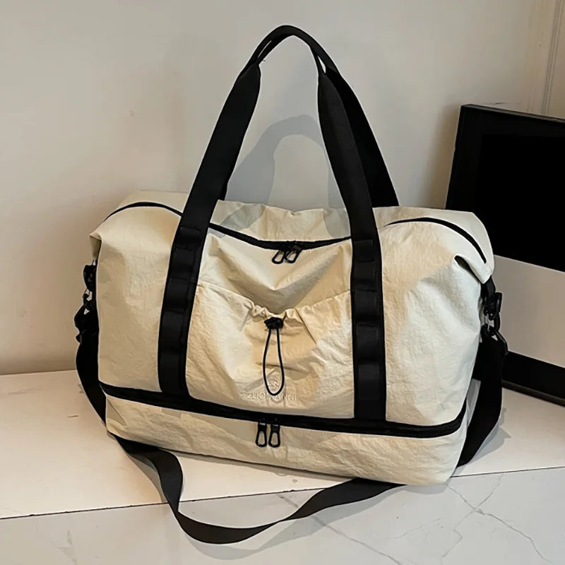 Large Capacity Gym Duffel Bag with Shoe Compartment for Travel & Yoga