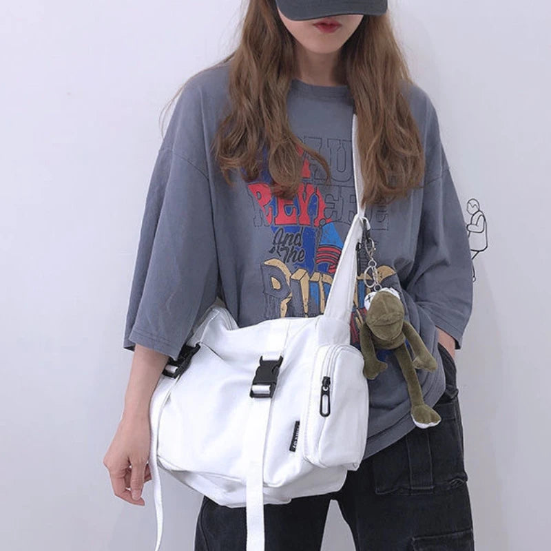 Canvas Crossbody Bag – Large Capacity Shoulder Bag for Women & Men