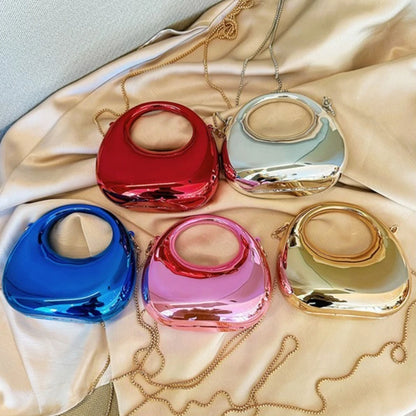 Metallic Half Moon Clutch Bag – Luxury Evening Crossbody