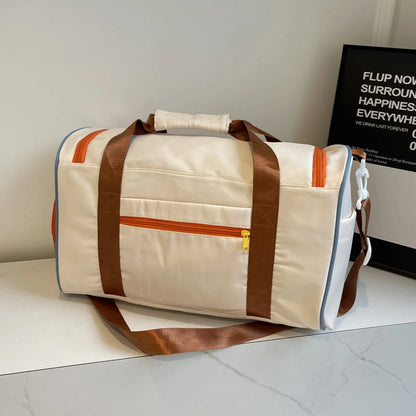 Colorblock Duffel Bag – Large Travel & Gym Bag with Multiple Pockets