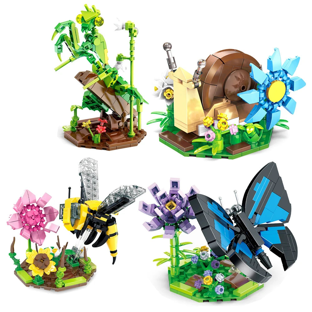 Praying Mantis Building Blocks Set – Insect Nature Diorama Toy