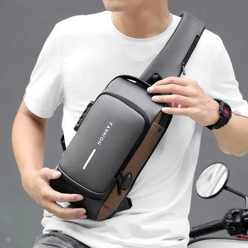 Anti-Theft Crossbody Chest Bag with USB Charging Port