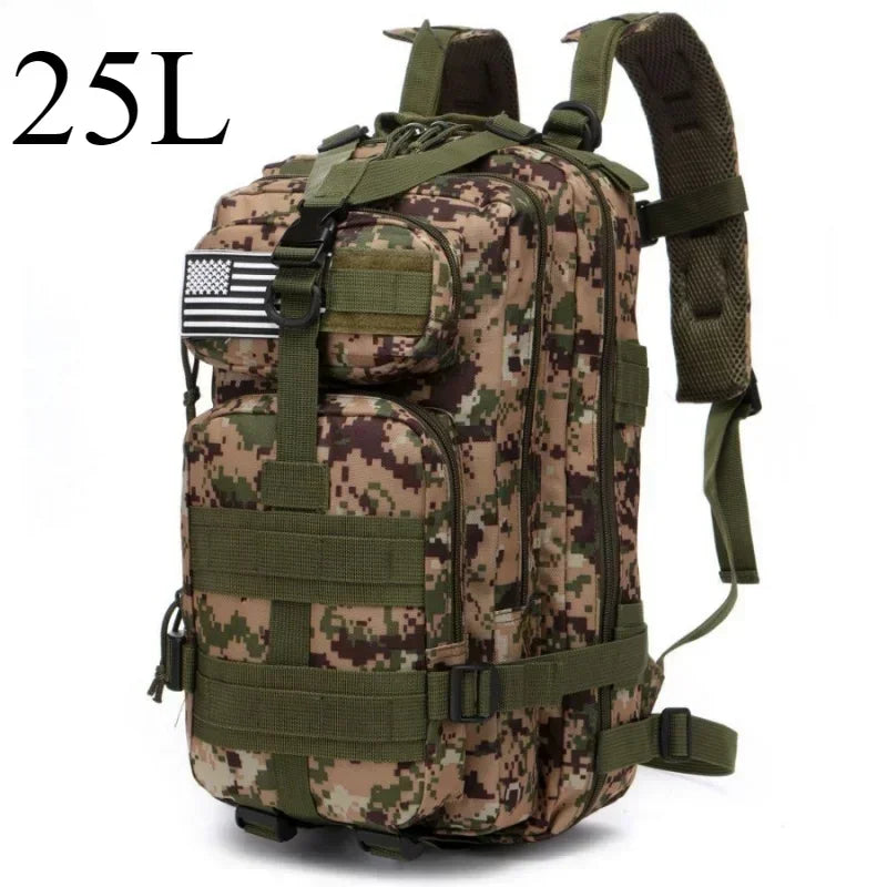 Tactical MOLLE Backpack 25L/50L – Hiking, Camping & Outdoor Rucksack