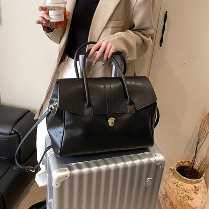 Boston Bag – Women's Luxury PU Leather Top-Handle Shoulder Bag