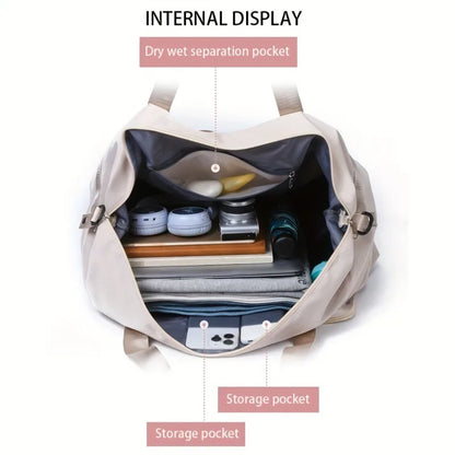 Weekender Duffle Bag Large Capacity with Shoe Compartment for Women