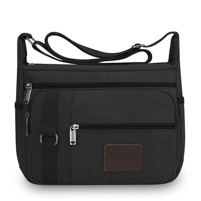 Men's Canvas Crossbody Bag – Multi-Pocket Travel Messenger