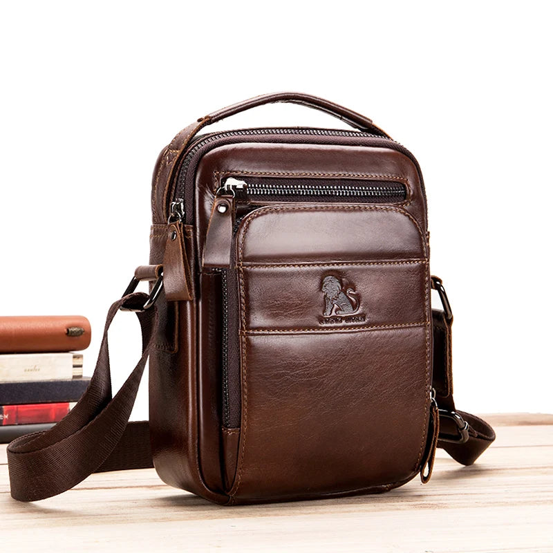 Men's Leather Crossbody Bag – Top-Layer Cowhide Shoulder Bag