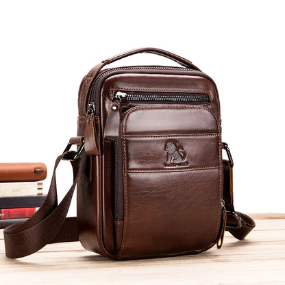 Men's Leather Crossbody Bag – Top-Layer Cowhide Shoulder Bag