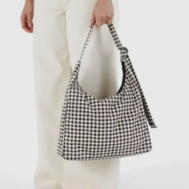Printed Nylon Shoulder Tote Bag – Women's Large Capacity Handbag