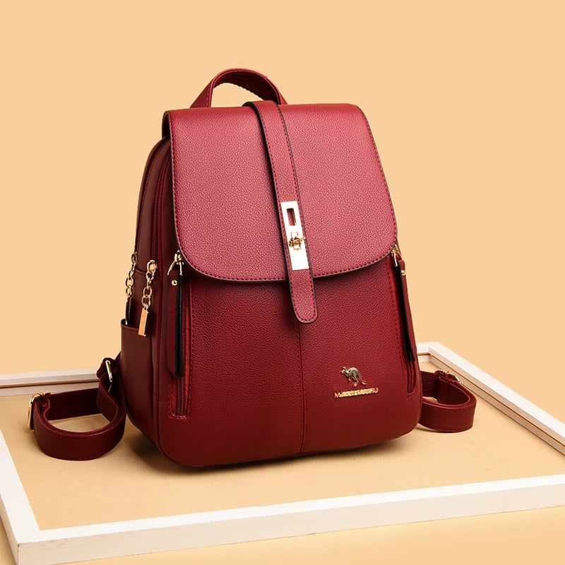 Women's Leather Backpack – Vintage Casual Daypack & School Bag