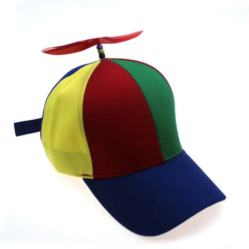 Propeller Baseball Cap – Colorblock Helicopter Hat for Kids & Adults