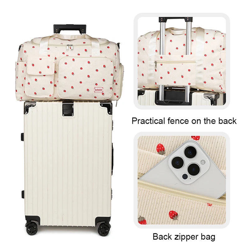 Corduroy Duffle Bag for Women – Large Travel & Gym Tote