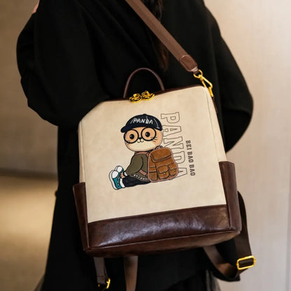 3-in-1 Women's Backpack – Cute Cartoon Collegiate Style Shoulder Bag