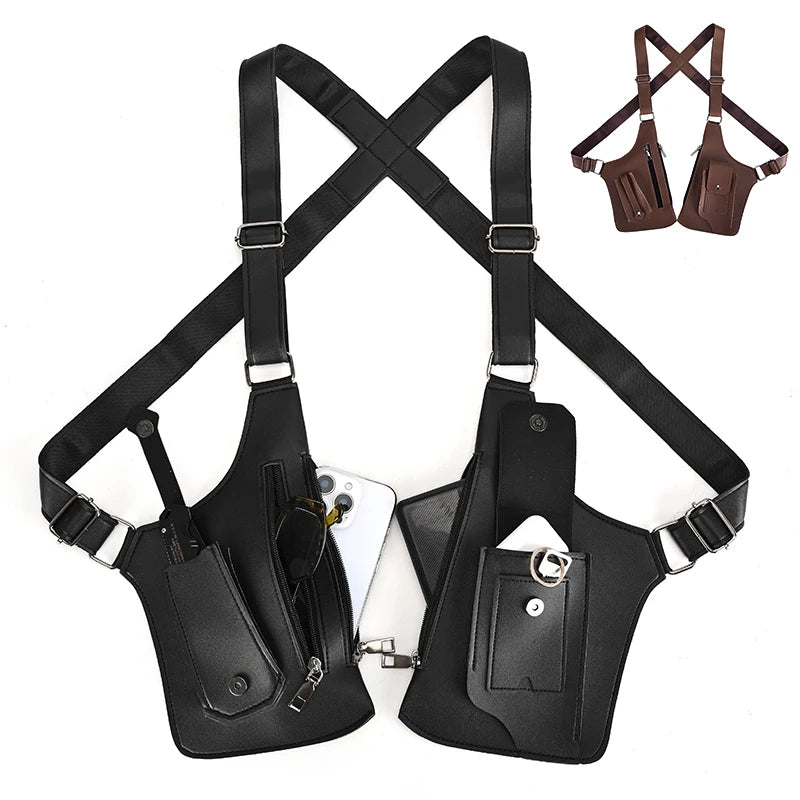 Tactical Vest Bag for Men – Multi-Pocket Dual Shoulder Strap Chest Rig
