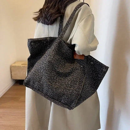 Leopard Print Large Tote Bag – Women's Shoulder Shopper