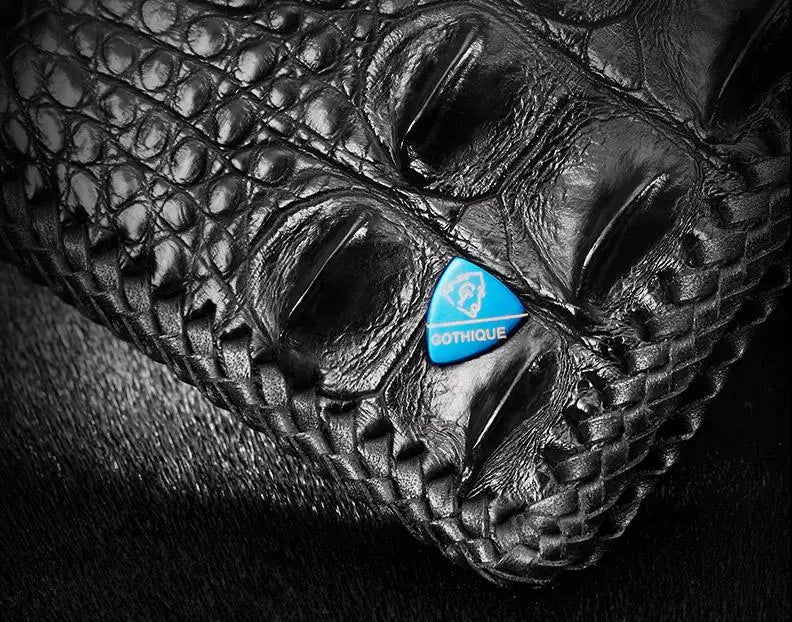 Hand-Woven Crocodile Leather Men's Bifold Wallet – 9 & 12 Card Slots