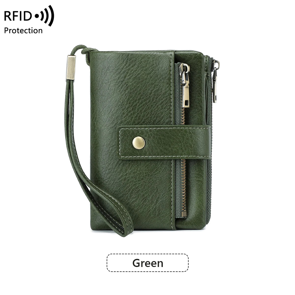 RFID Blocking Women's Trifold Wallet – Large Capacity Leather Purse