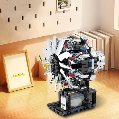Aircraft Radial Engine Building Blocks – 558 Pcs Motorized Model Kit