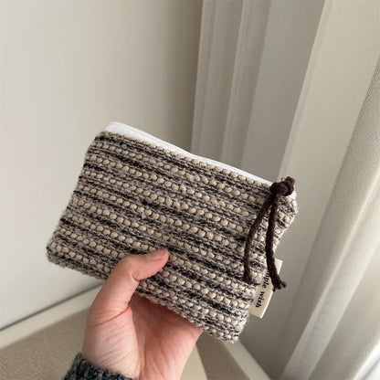 Retro Plaid Mini Cosmetic Pouch – Women's Makeup Organizer Bag