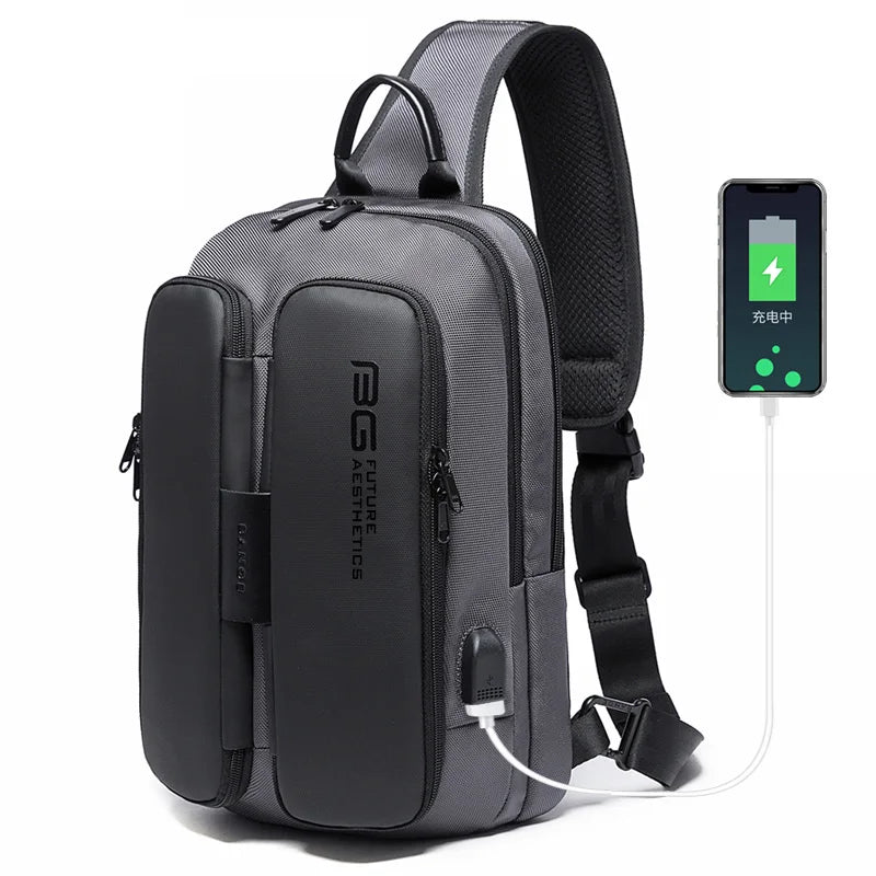Bange Crossbody Sling Bag with USB Charging Port for Men