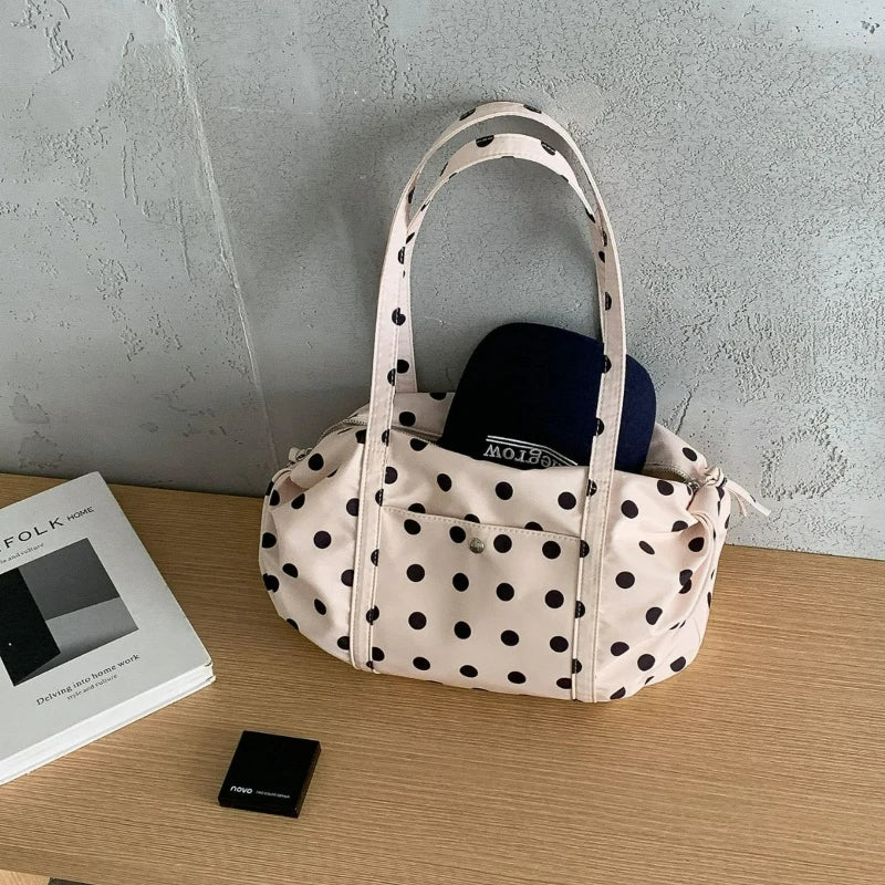 Cute Korean Style Handle Bag Casual Polka Dot Tote