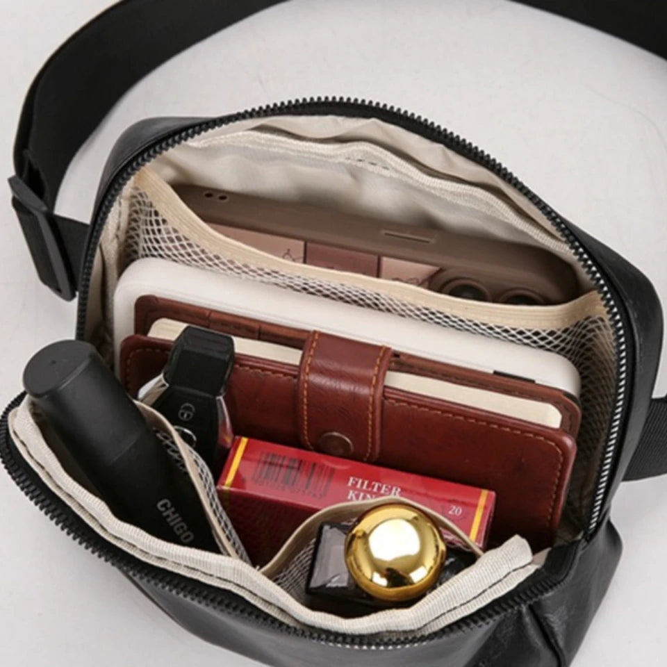 Leather Fanny Pack – Slim Waist Bag for Men & Women