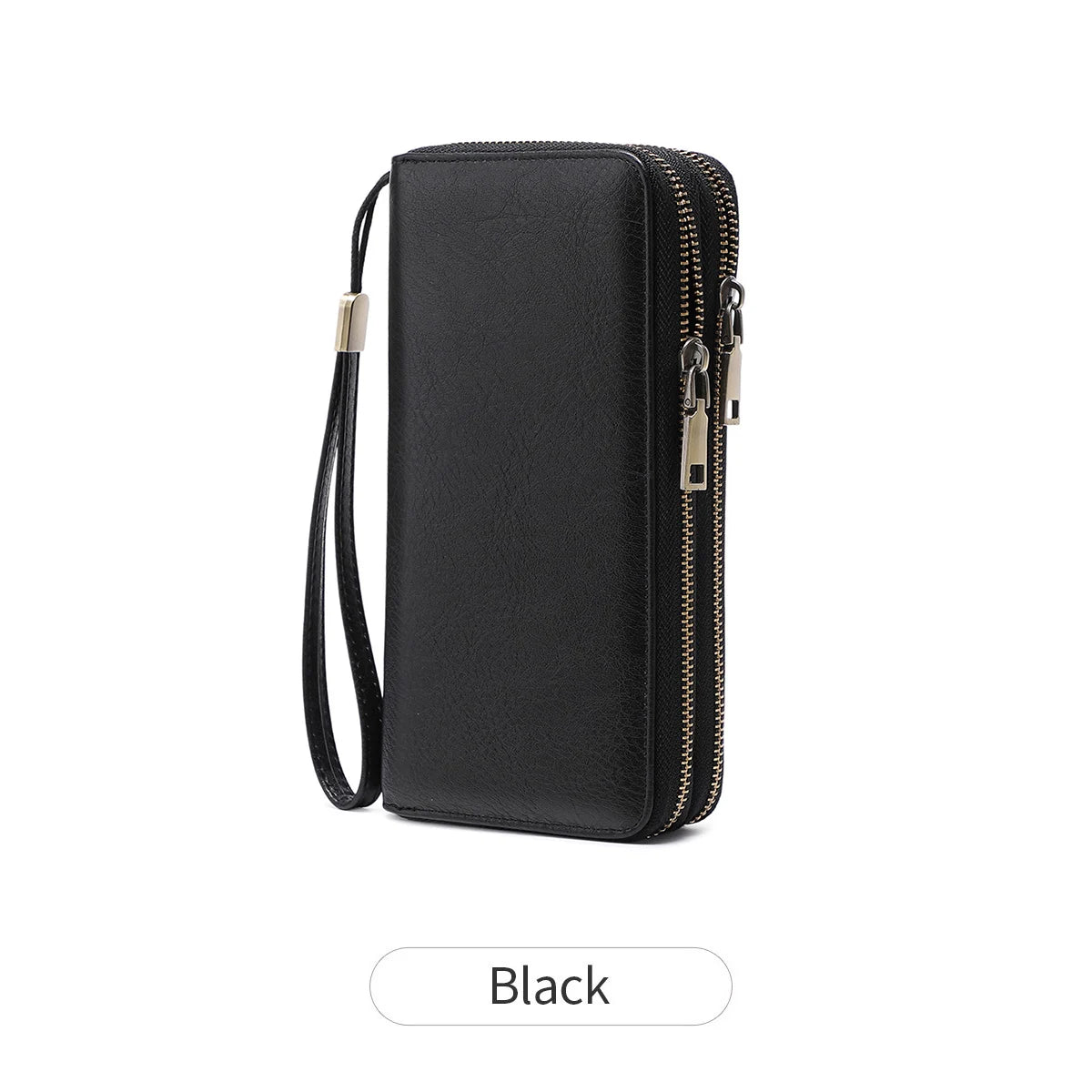 RFID Blocking Women's Wallet Double Zipper Large Capacity Clutch