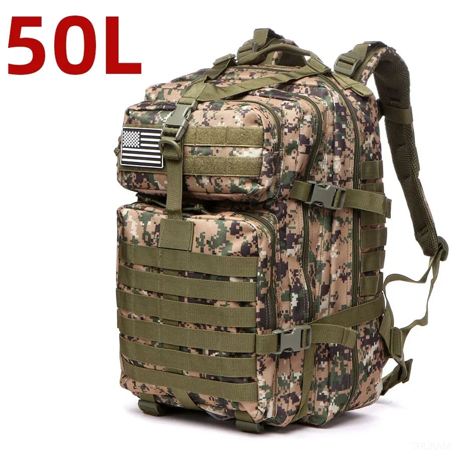 Tactical Backpack 25L/50L – Waterproof 1000D Nylon Outdoor Rucksack