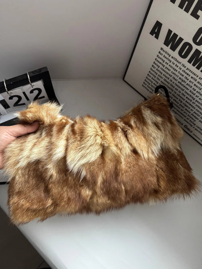 Luxury Europe America Women Real Fox Fur Bag Messenger Chain Shoulder Ladies Tote Handbag Crossbody