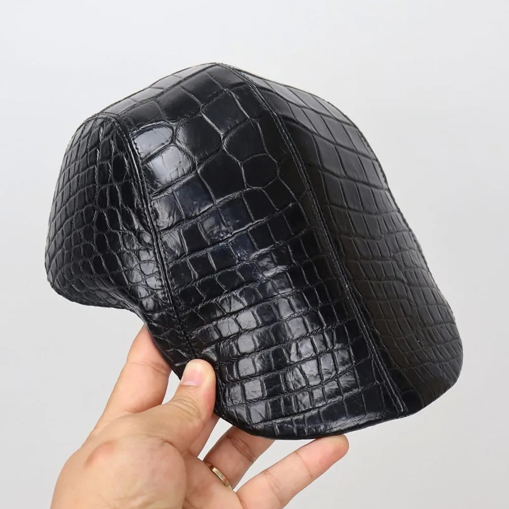 Men's Genuine Crocodile Leather Beret Cap – Luxury Hat