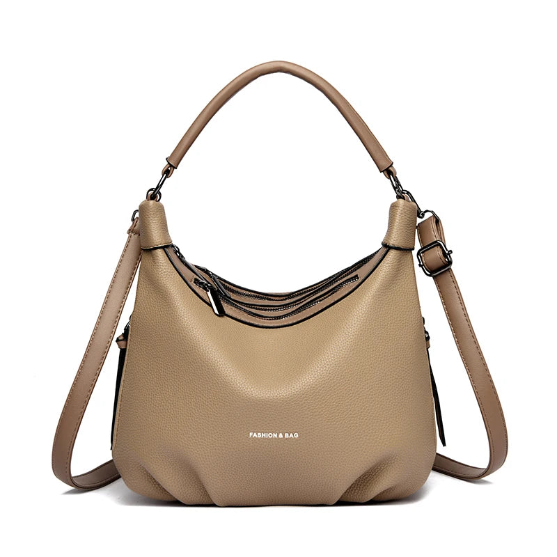 Leather Hobo Shoulder Bag for Women – Crossbody Handbag