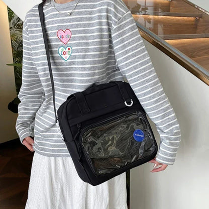 Kawaii Ita Bag Nylon Tote – Large Shoulder Bag for Teen Girls