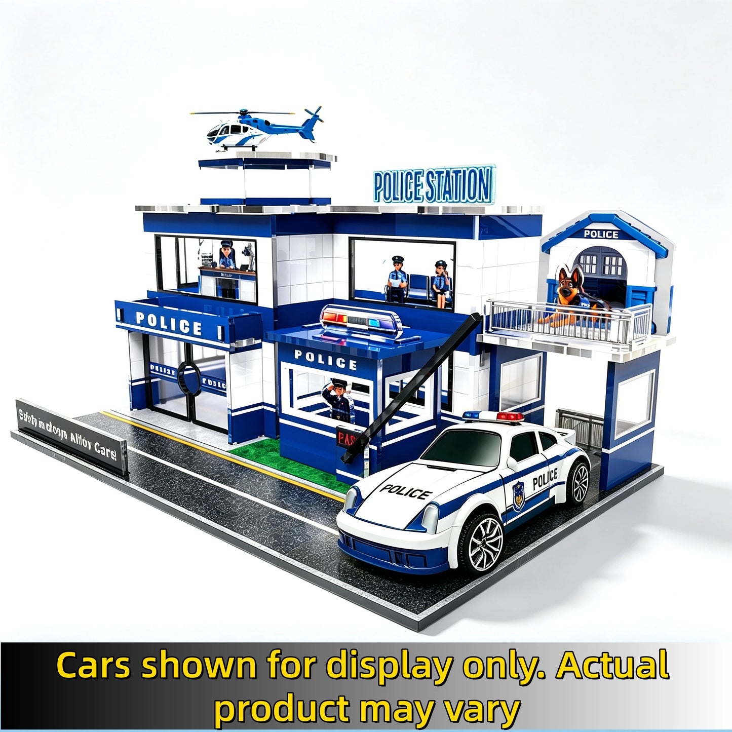 1:64 Gas Station Diorama Set with 2 Alloy Die-Cast Cars