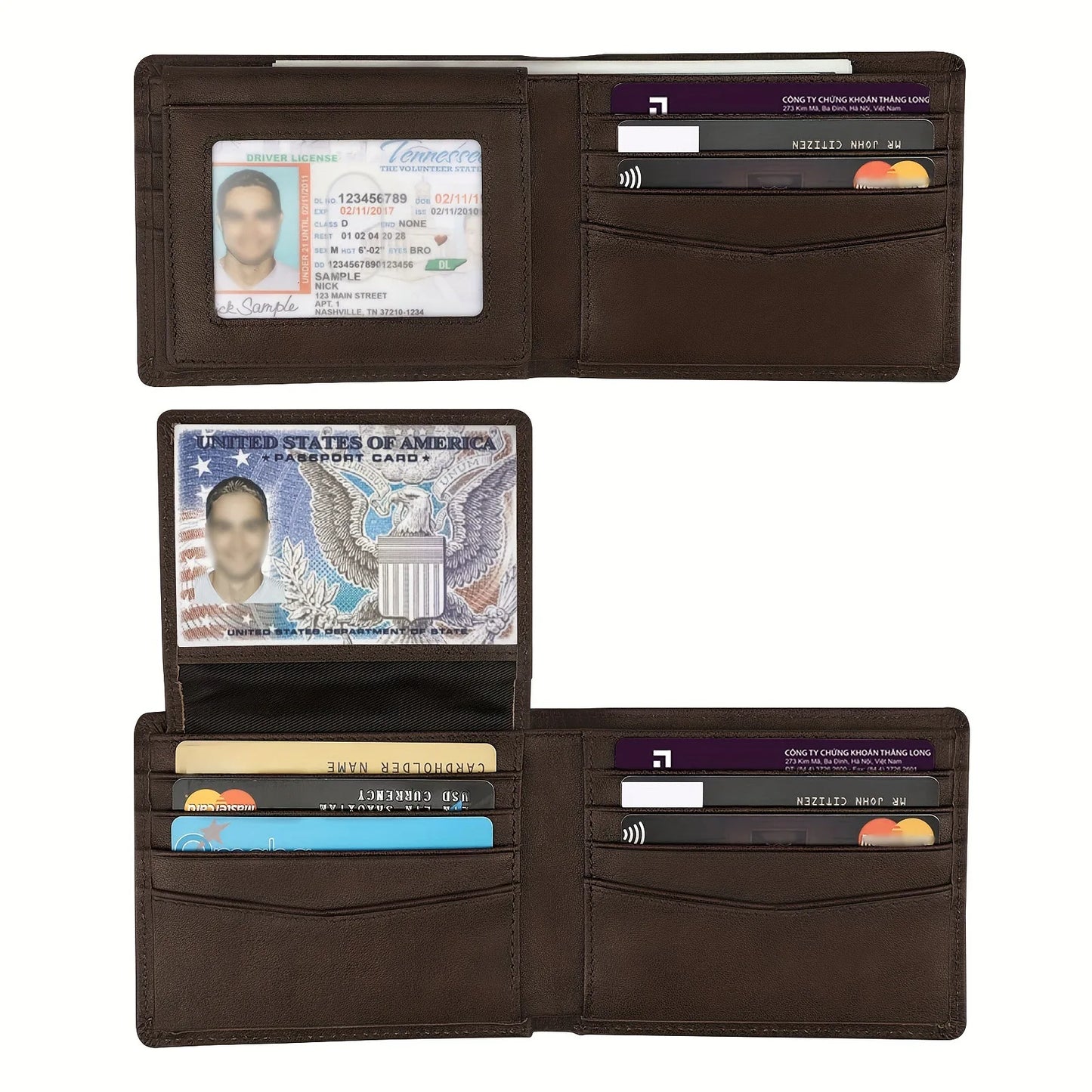Executive Slim Tri-Fold Wallet – NFC Protection & Anti-Mold Coating