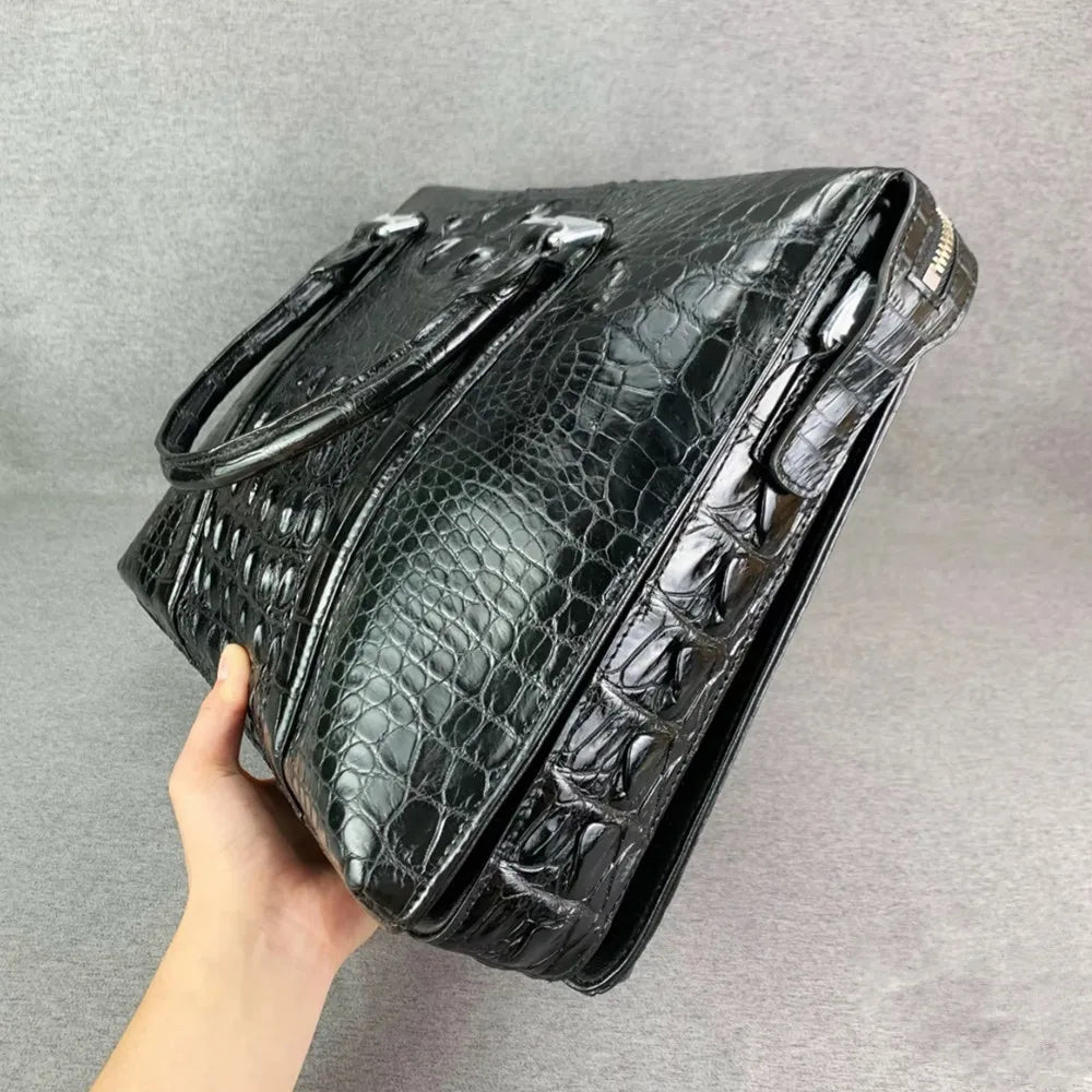 Crocodile Leather Briefcase Men's Luxury Business Laptop Bag