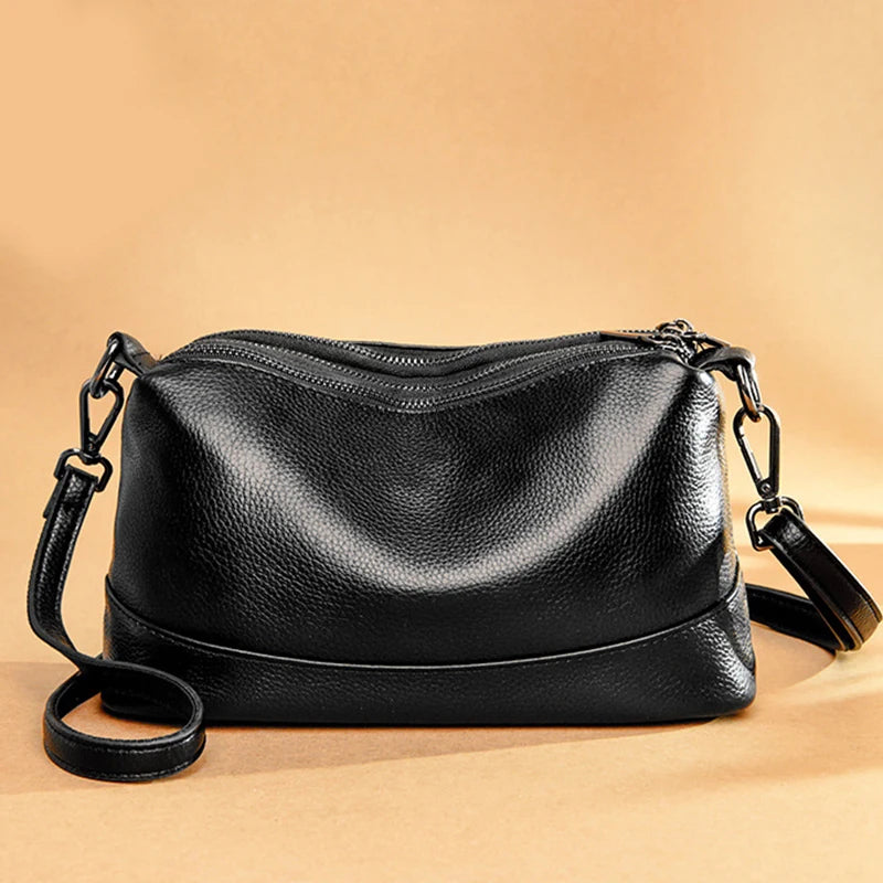 PU Leather Crossbody Bag for Women – Multi-Zip Shoulder Bag