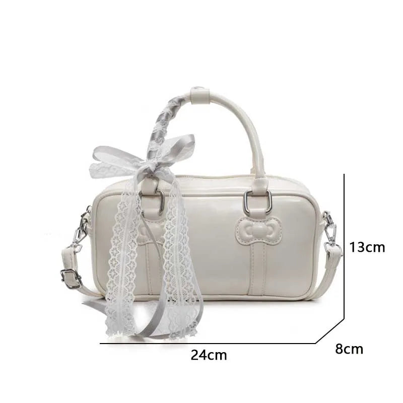 Y2K Bowling Bag – PU Leather Shoulder & Crossbody Handbag